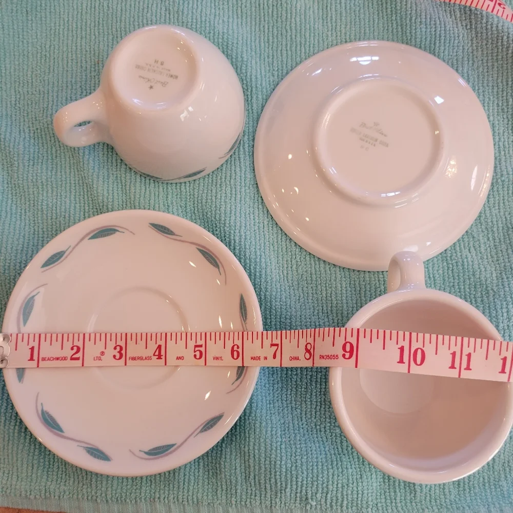 Vintage Homer Laughlin Best China Cups & Saucers (2 sets) ~ Retro!